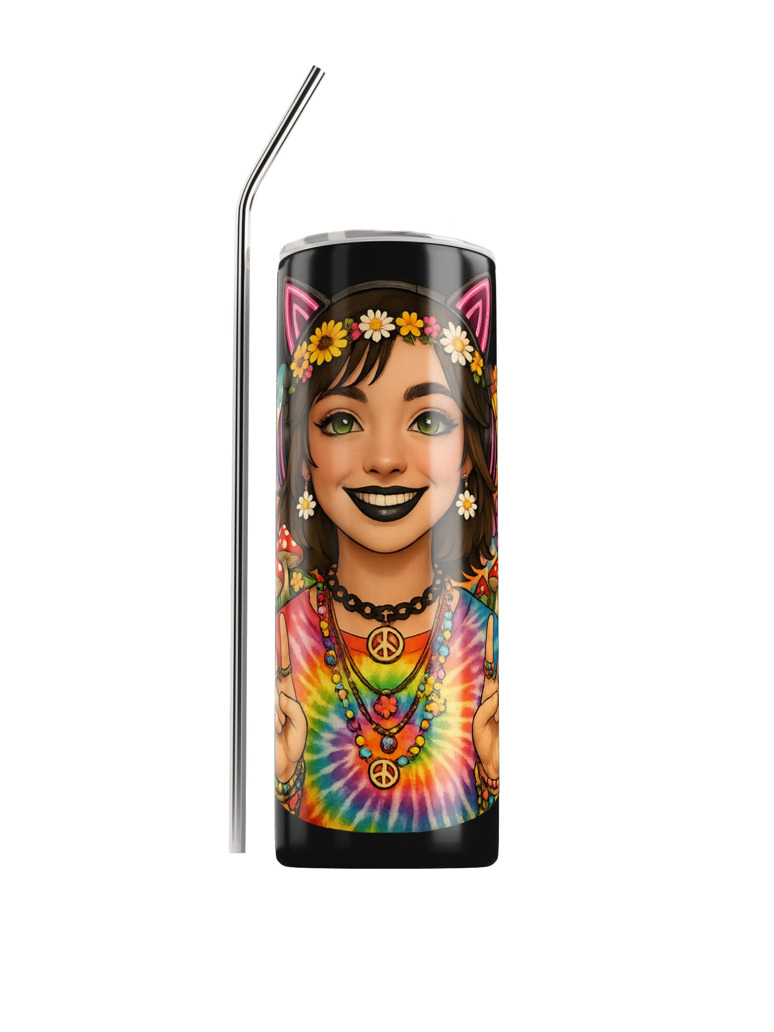 Flower Power Kitty Tumbler product image (1)