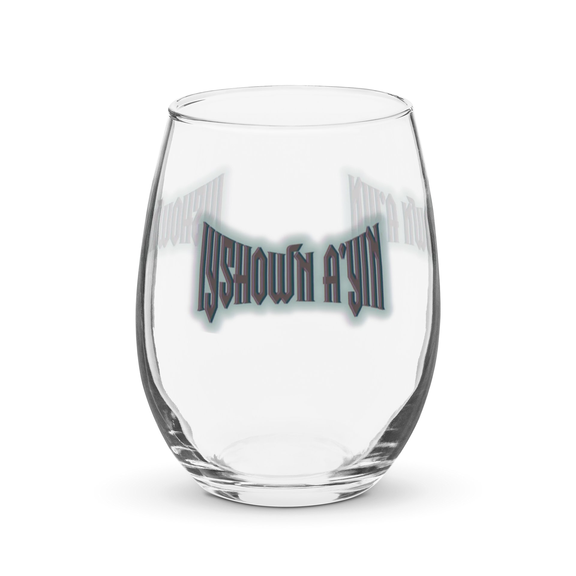 Mirrored Metallic Text Stemless Wine Glass product image (1)