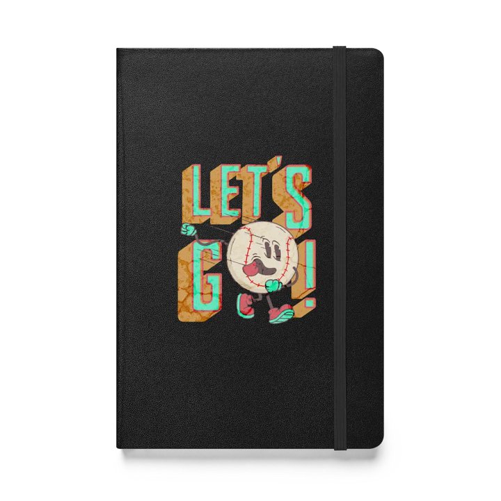 Lets Go Baseball Mascot Energetic Dance Hardcover Notebook product image (1)