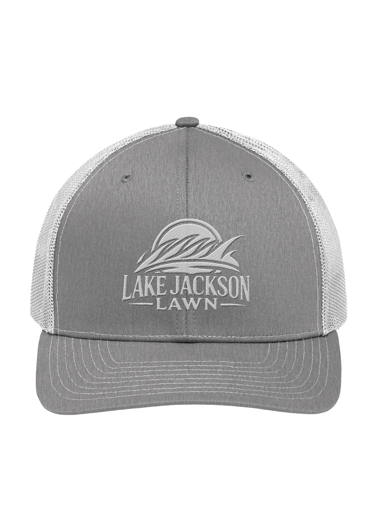 Lake Jackson Lawn Gray/White Richardson Trucker Hat product image (1)
