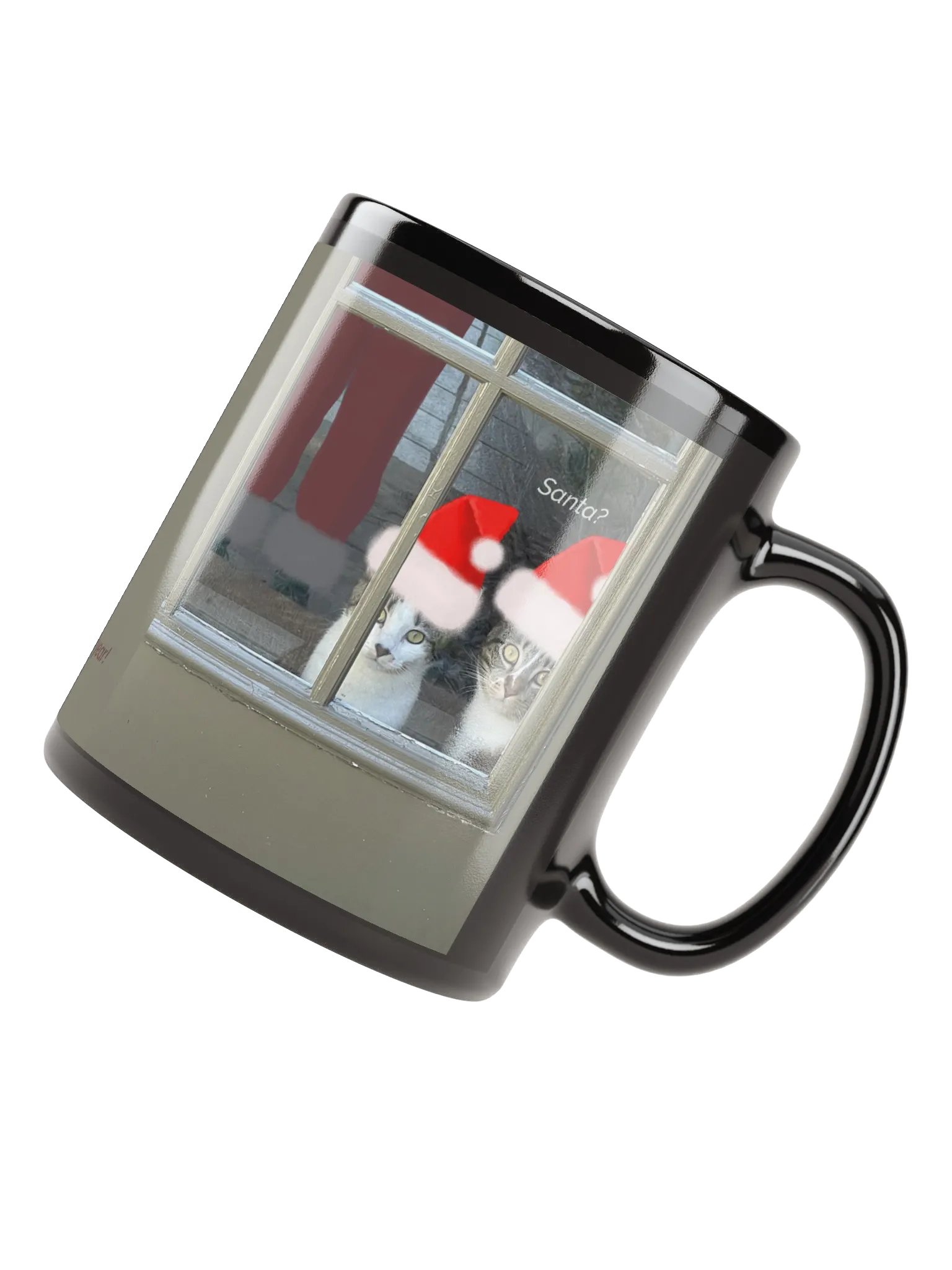 Kitty Christmas "I'll Be Good Next Year" Black Ceramic Mug product image (5)