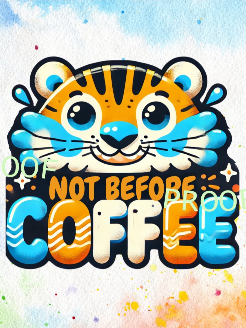 Not Before Coffee Tiger – Instant Download Graphic Design product image (1)