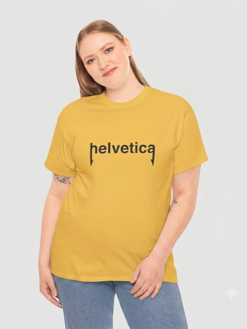 Helvetica Metallica — Typography Parody Shirt product image (1)