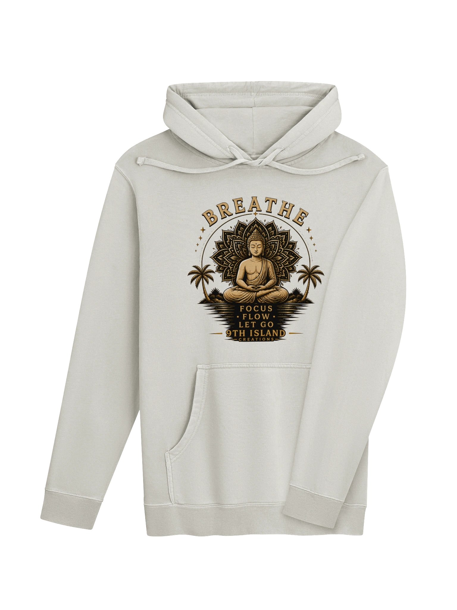 BREATHE — Gold Buddha Mandala Pigment-Dyed Hoodie product image (48)