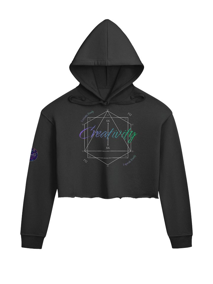 Creativity 132 Vibrational Crop Hoodie (purple to green) product image (2)