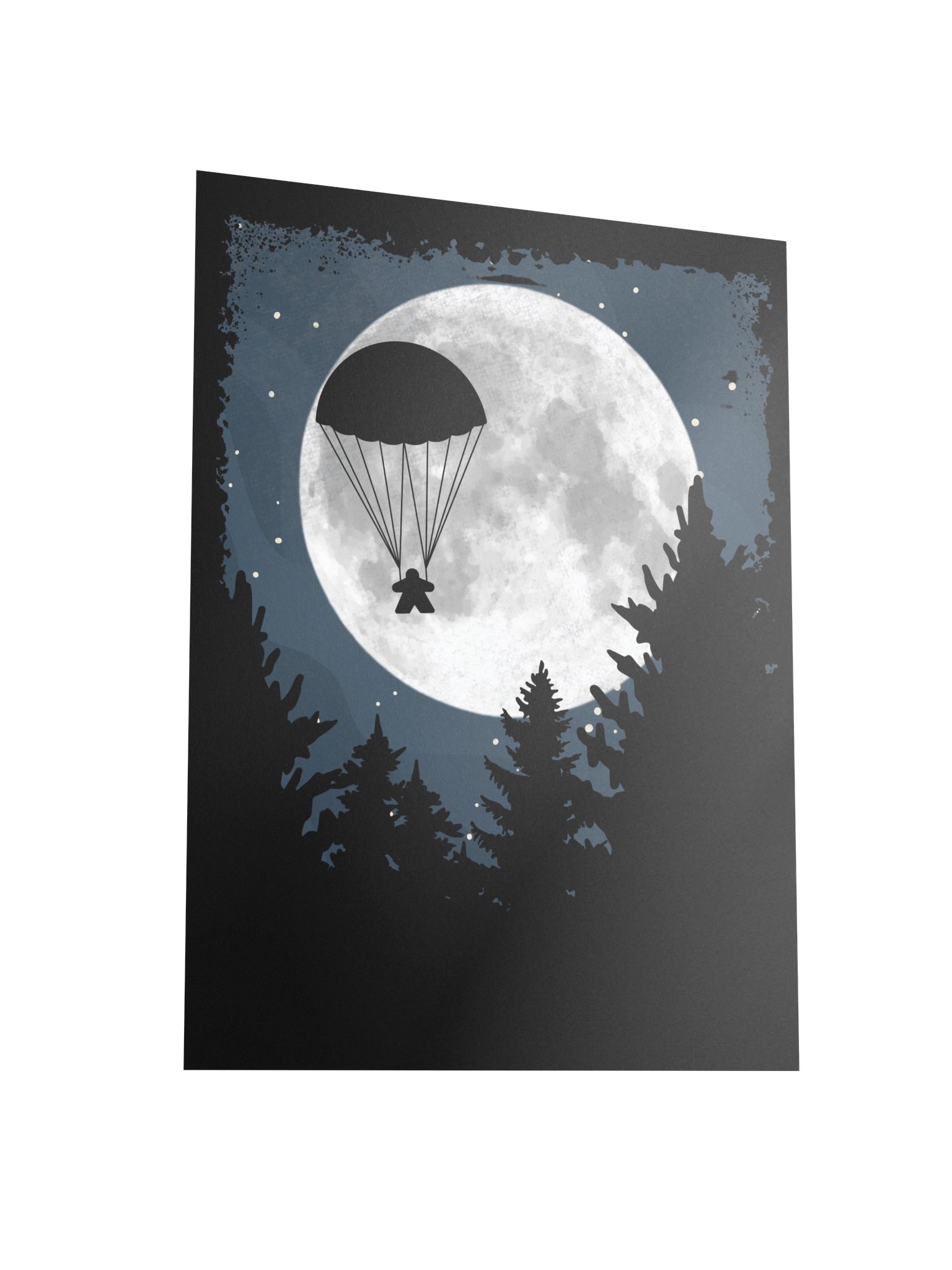Parachute Meeple Full Moon Board Game Room Poster - UNFRAMED product image (3)