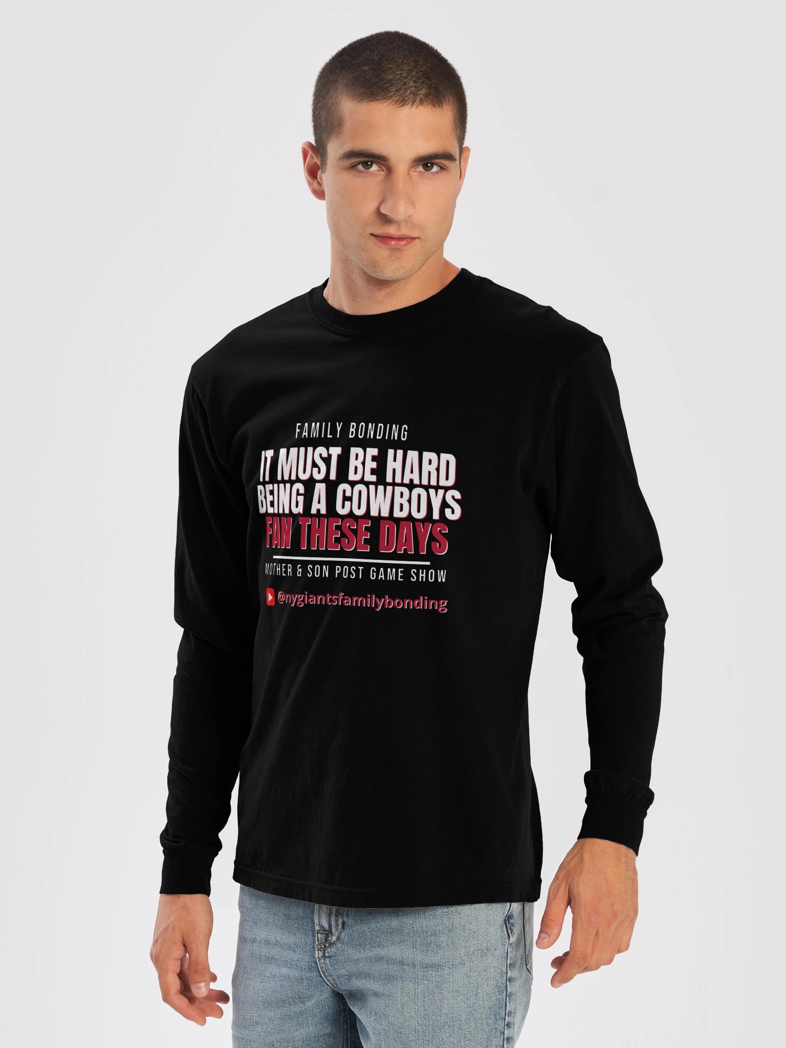 2026 It Must Be Hard to Be a Cowboys Fan These Days - Dark Team Vintage Comfort: Family Bonding Long Sleeve Shirt product image (1)