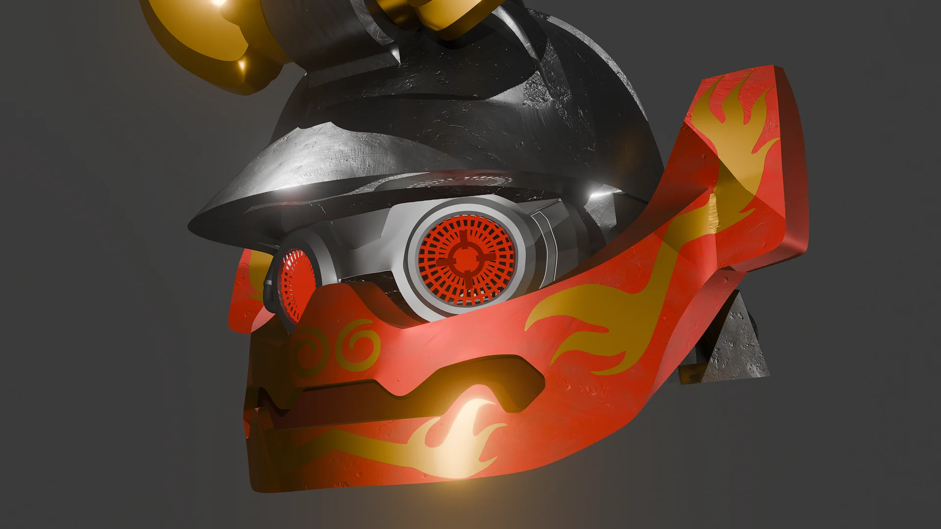 Ninjago Samurai X Helmet - 3D printable model files product image (3)
