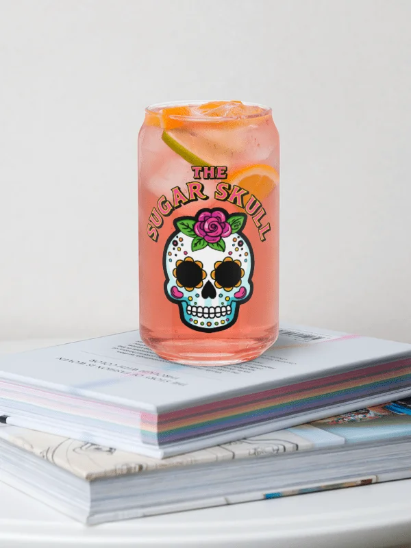 The Sugar Skull - Can Shaped Glass product image (1)