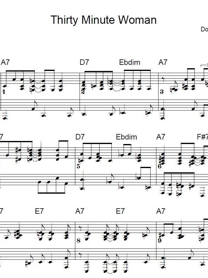 Thirty Minute Woman - Blues piano - Piano sheet music product image (1)