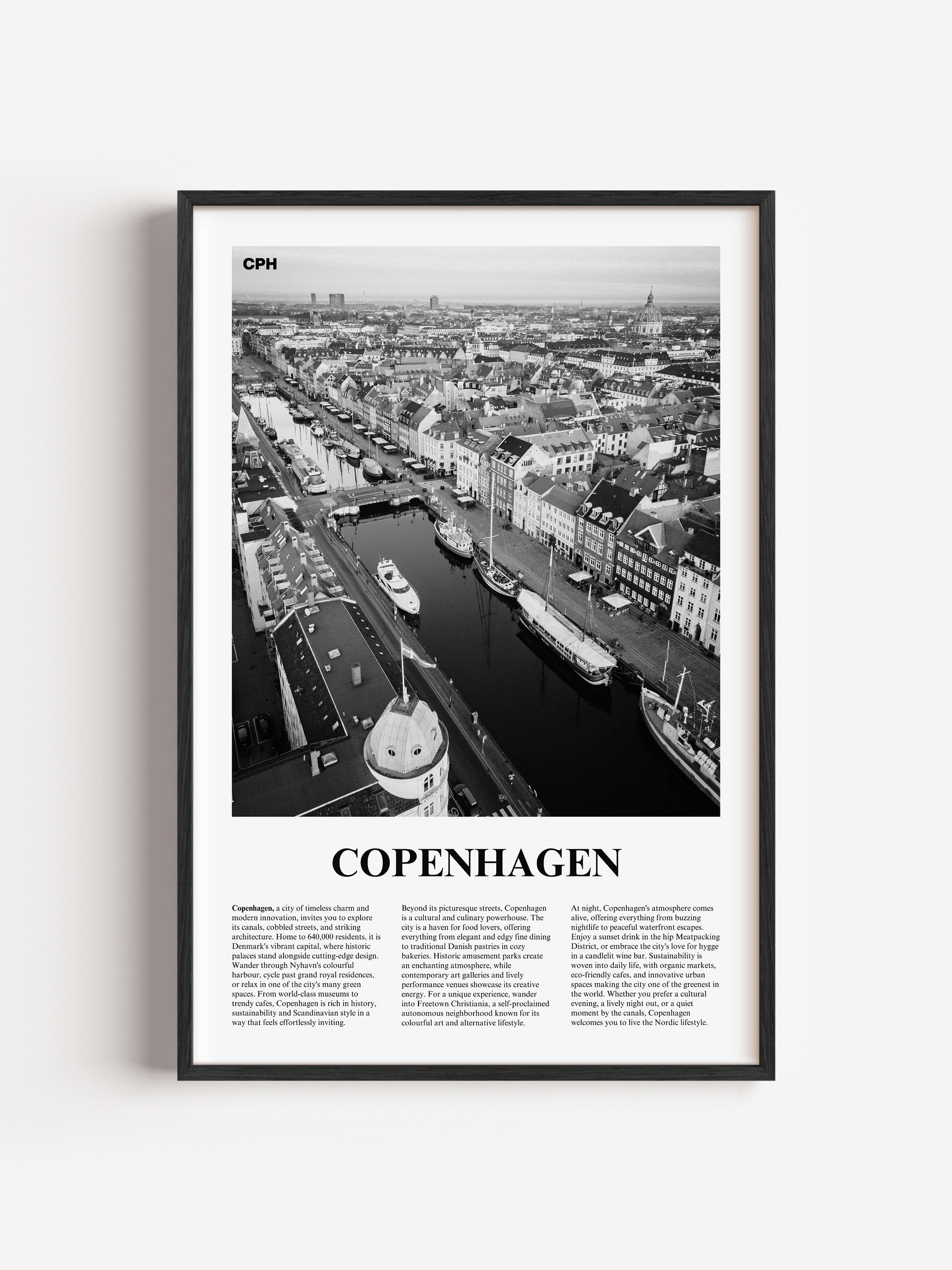 Copenhagen 01 Newspaper Poster | Framed product image (1)
