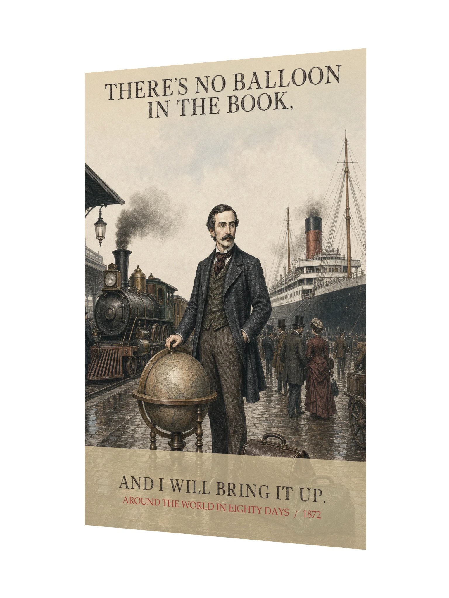There S No Balloon Book Will Bring -- Around the World in Eighty Days Art Print product image (11)