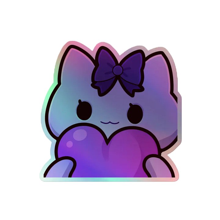 Kitty Heart Holographic Sticker product image (2)