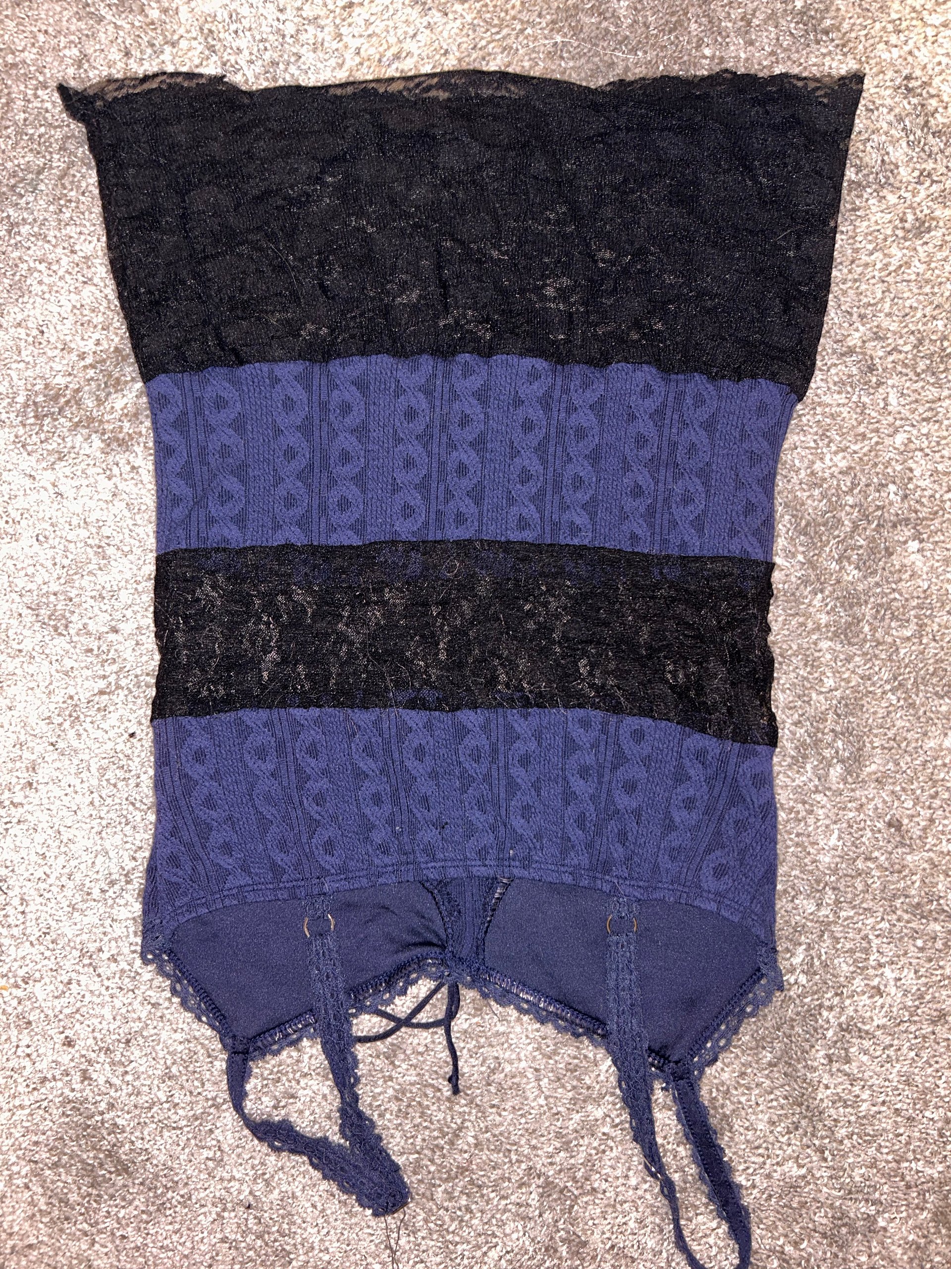 Blue and black lace tank top product image (2)