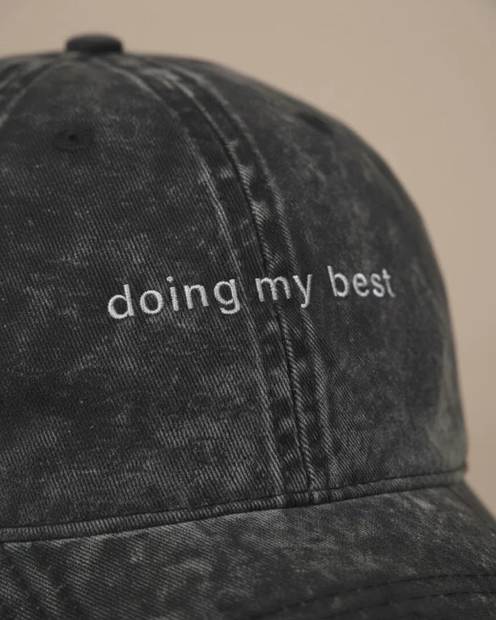 Doing My Best Embroidered Dad Hat – Minimalist Millennial Mom Baseball Cap – Otto Vintage Wash Adjustable Hat product image (2)