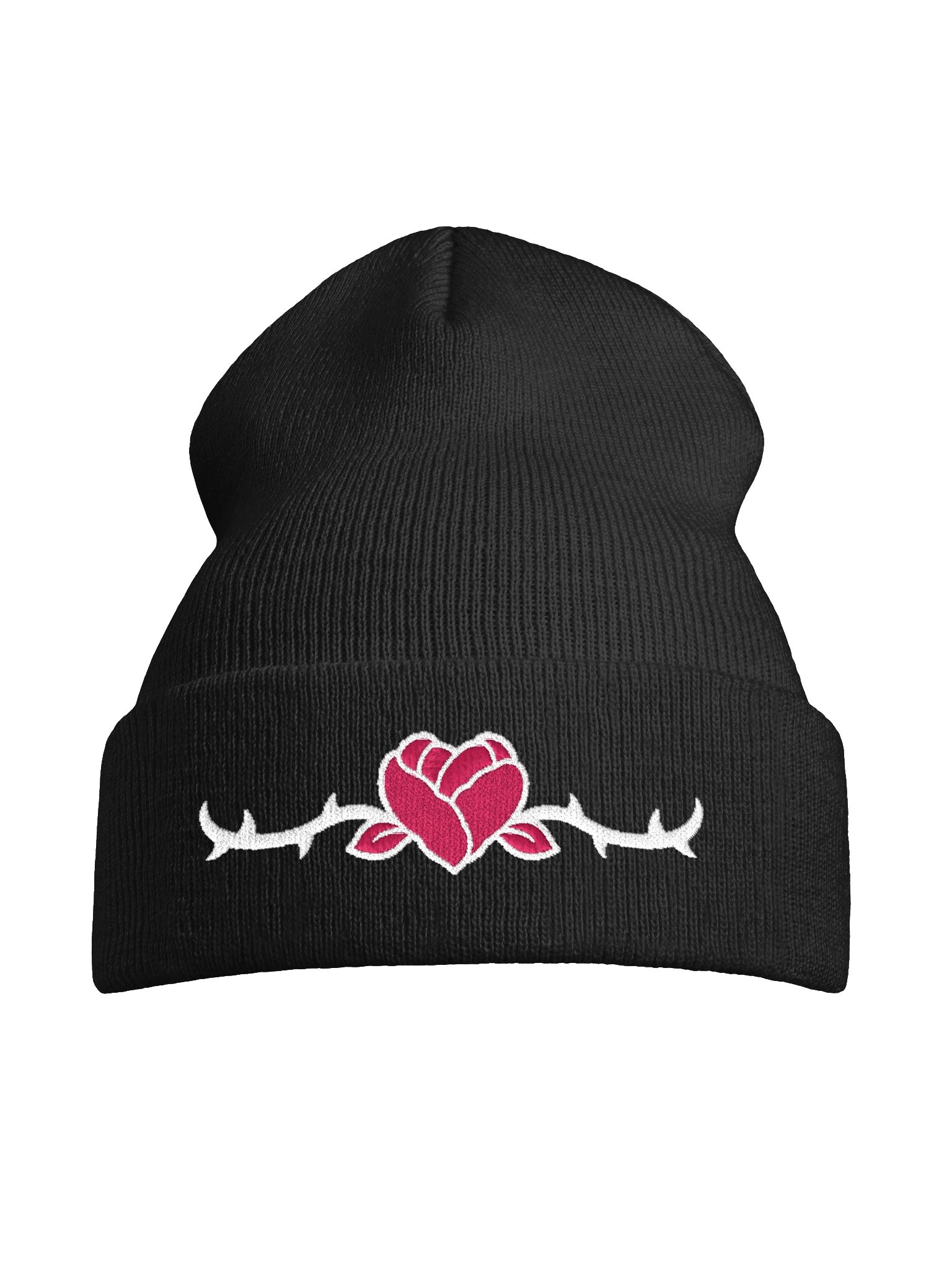 Prickly Peony Heart Embroidered Beanie product image (7)