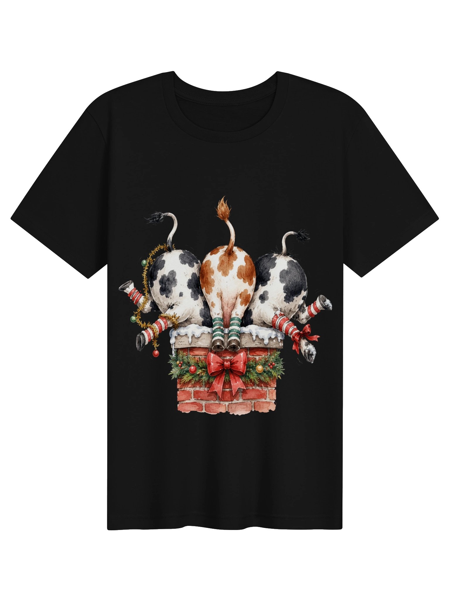 Funny Christmas Cow Chimney Tee product image (4)