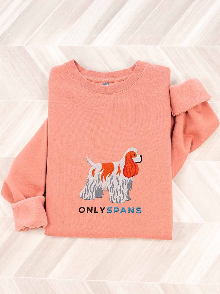 Only Spans Sweatshirt (Embroidered) of an American Cocker Spaniel(Parti Red and White) product image (1)