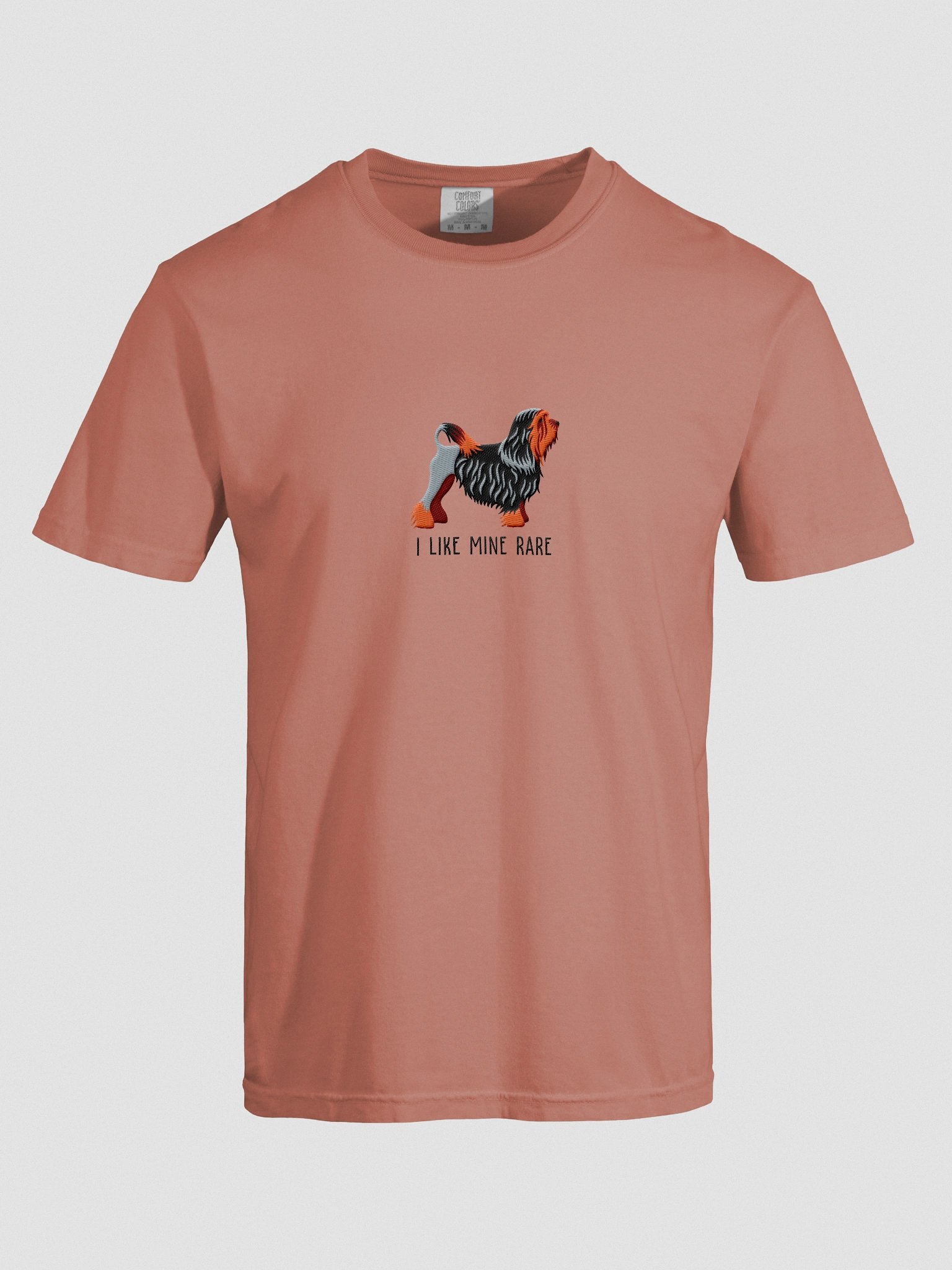 I Like Mine Rare T-Shirt(Embroidered) of a Lowchen(Black & Tan) product image (10)