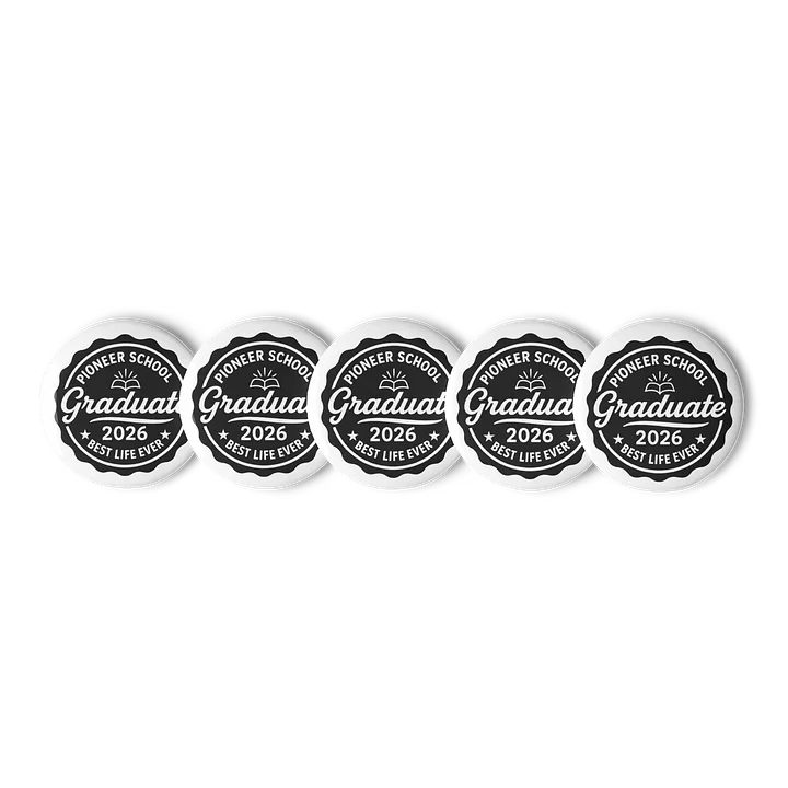 PIONEER SCHOOL GRADUATE 2026 | SET OF 5 RETRO PIN | BLACK/WHITE product image (2)