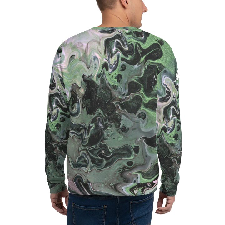 Metallic Green Fluid Acrylic Sweatshirt product image (2)