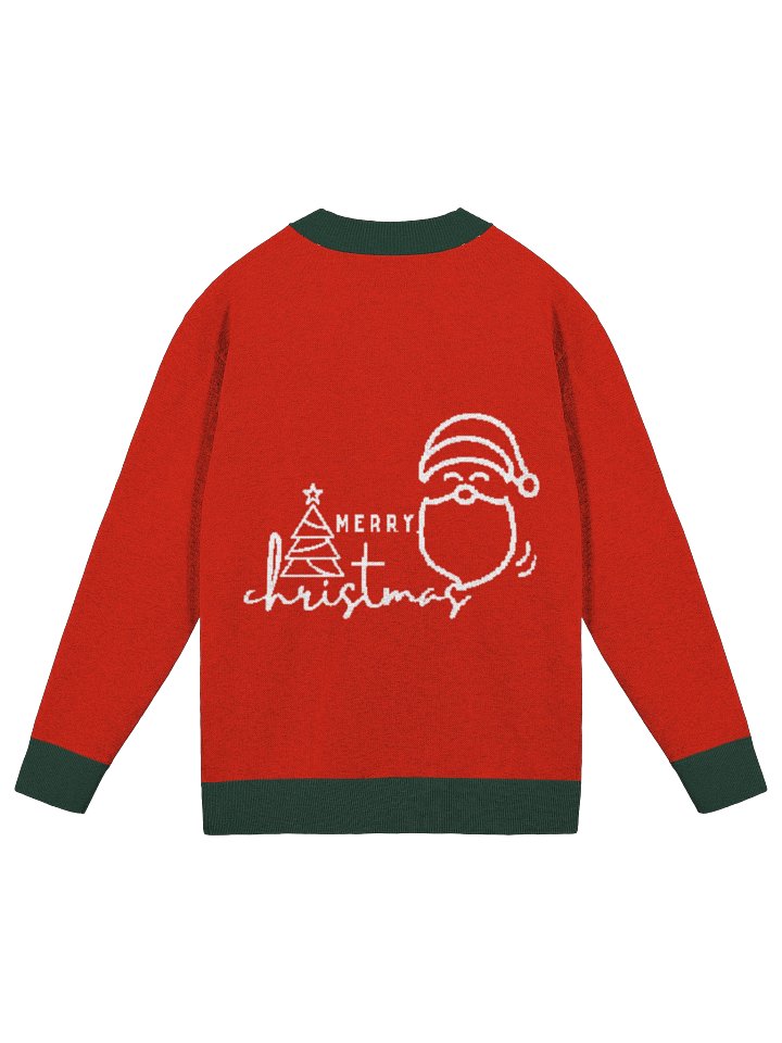 WyldFoxy Red Merry Christmas Knitted Cardigan Without Pocket product image (8)