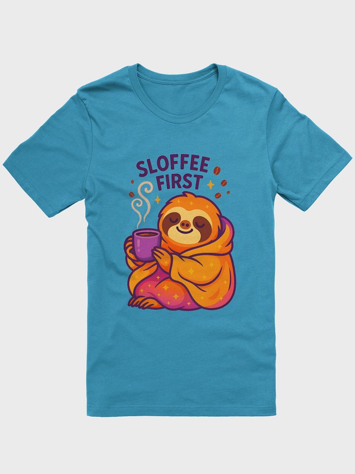 Sloffee First – Funny Sloth Coffee T-Shirt | Sloths Having Snacks Collection product image (1)