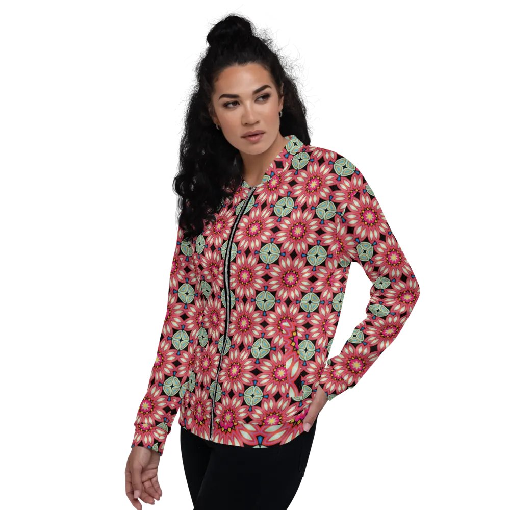 Fractal Batik Maroon Bomber Jacket product image (11)
