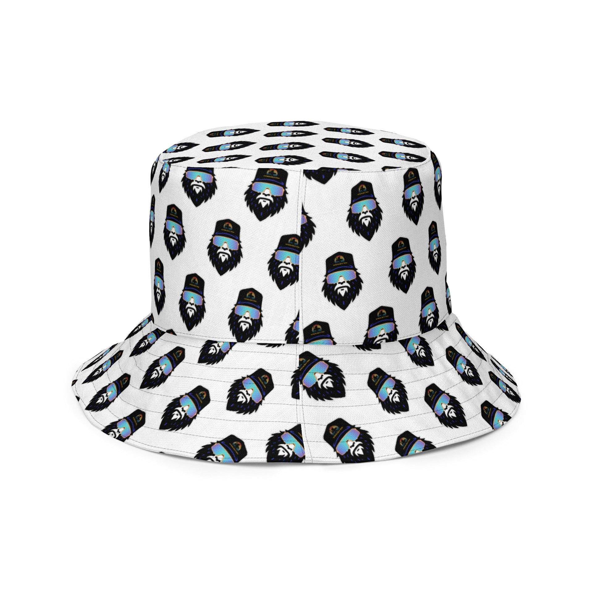Synthwave/Bigfoot Monogram All-Over Print Reversible Bucket Hat product image (4)