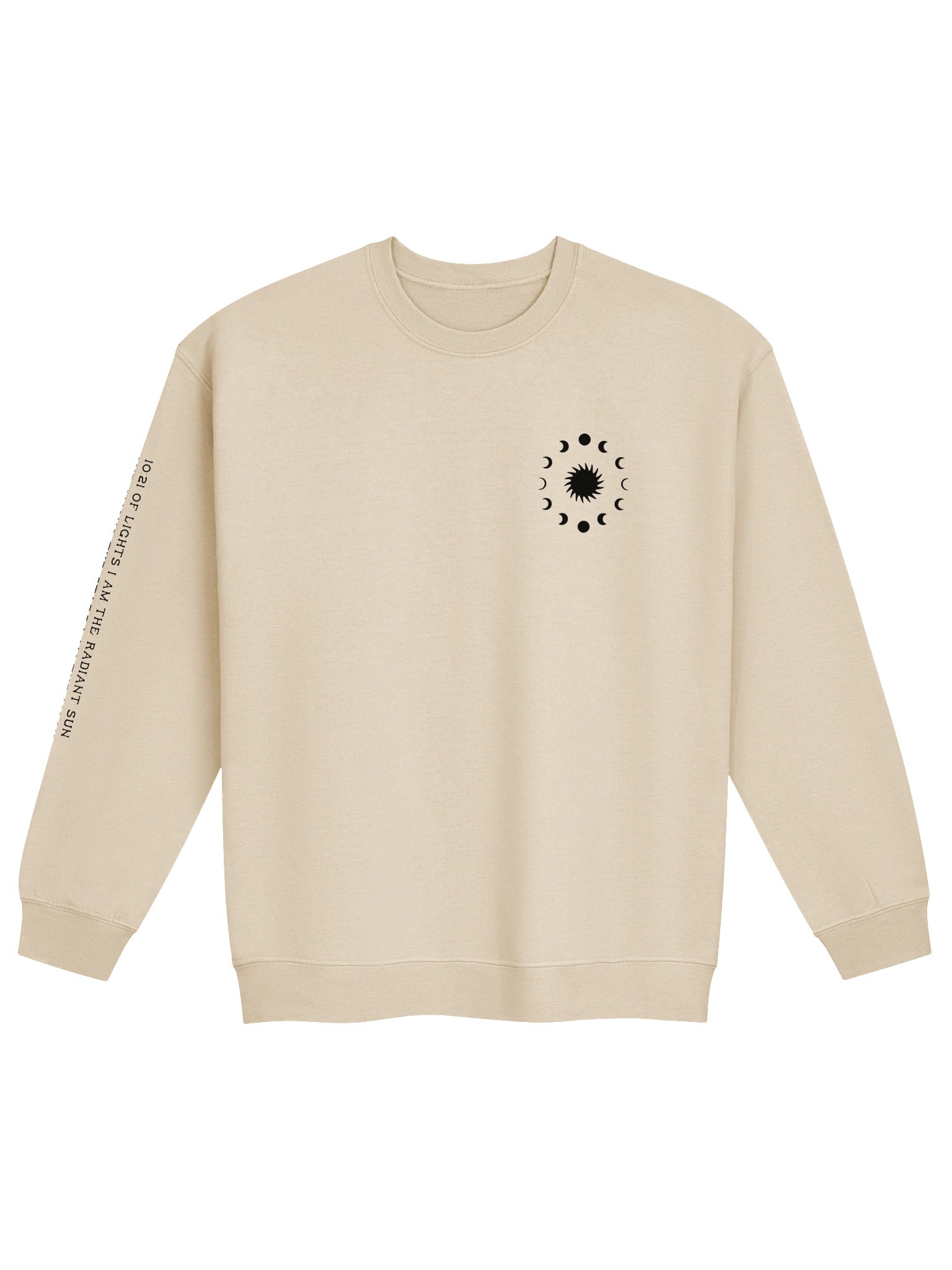 celestial 10:21 bhagavad gita sweatshirt - black artwork product image (1)