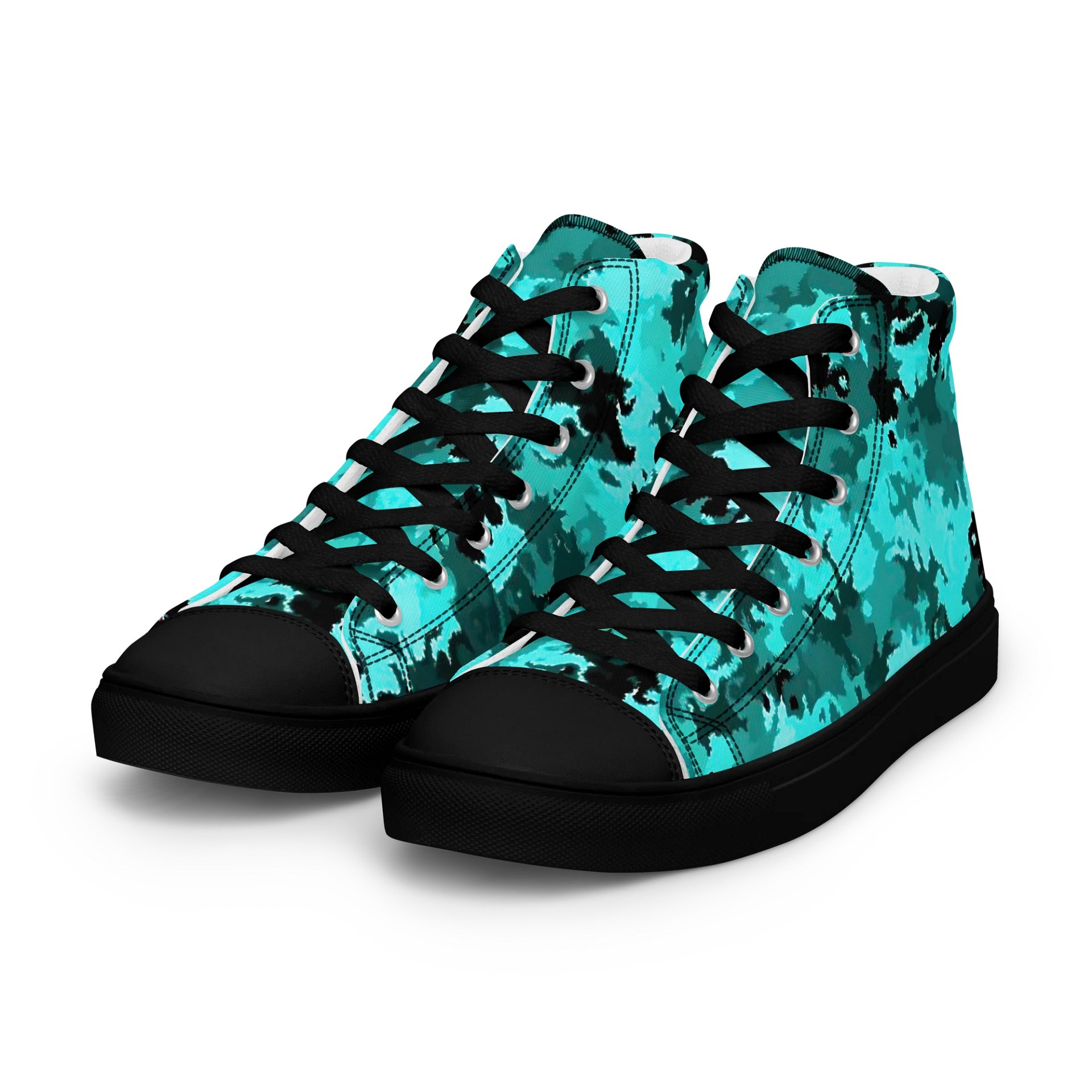Turquoise Camo Men's High Tops product image (6)