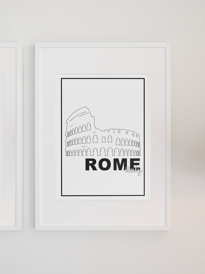 Colosseum Line Art Poster, Rome Italy Landmark Illustration, Minimalist Historic Ruins Drawing, Chic Italian Travel Wall Art Decor product image (1)