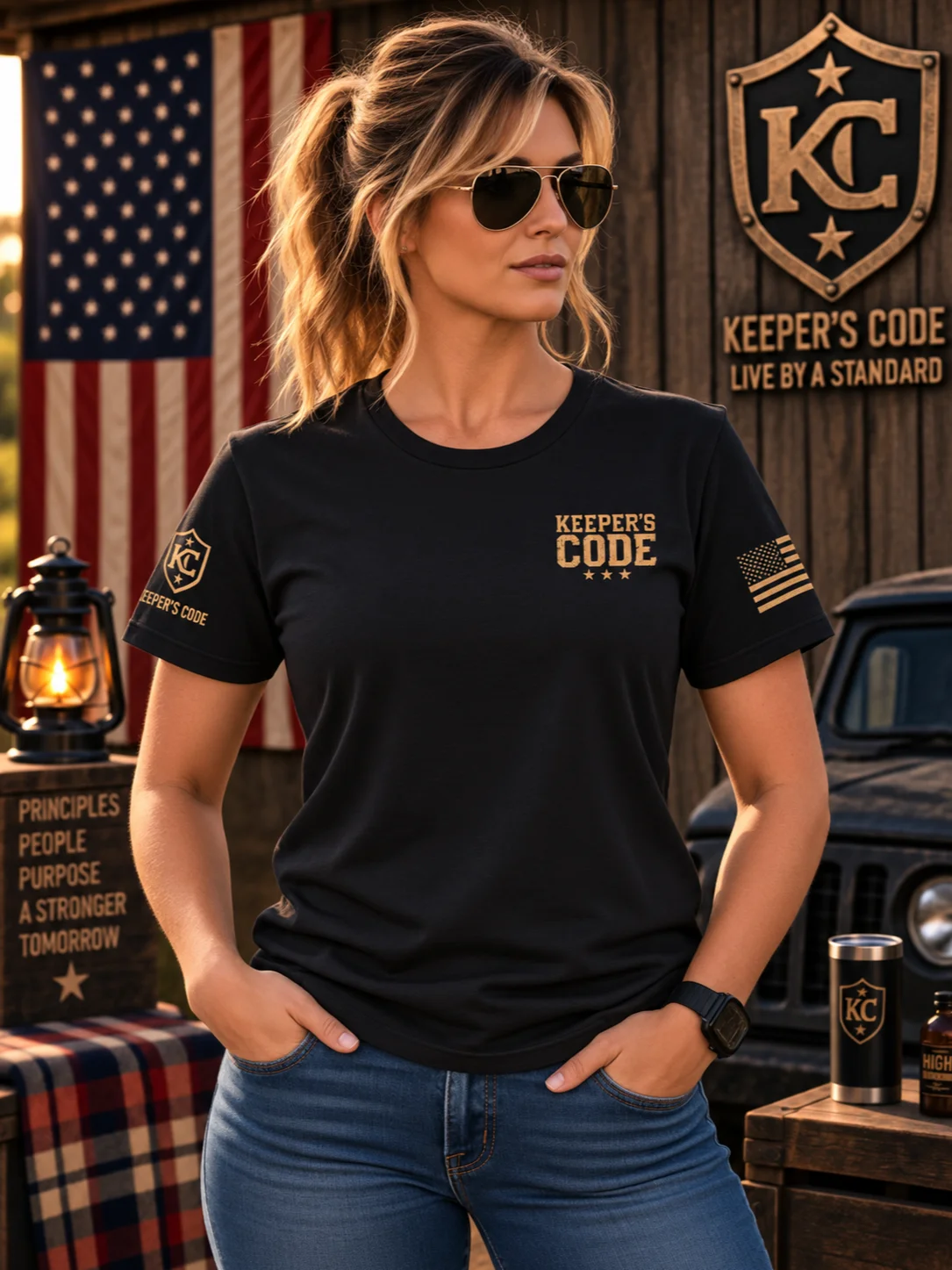 Keeper’s Code™ Women’s CODE 02 Sovereignty Self-Reliance Eagle T-Shirt product image (1)