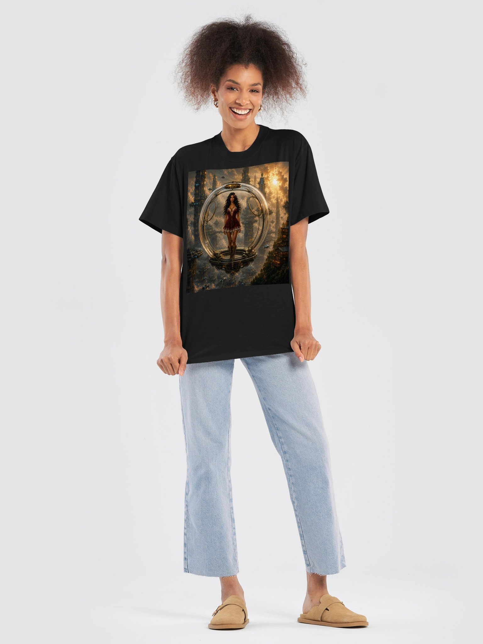 Futuristic Sci Fi T Shirt Cyberpunk Space City Gift for Tech Lovers Coworkers Valentine’s Day product image (8)