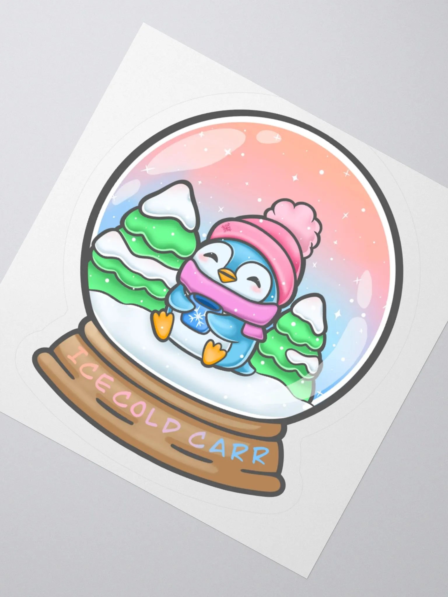 Large Ice Cold Snow Globe Penguin Sticker product image (2)