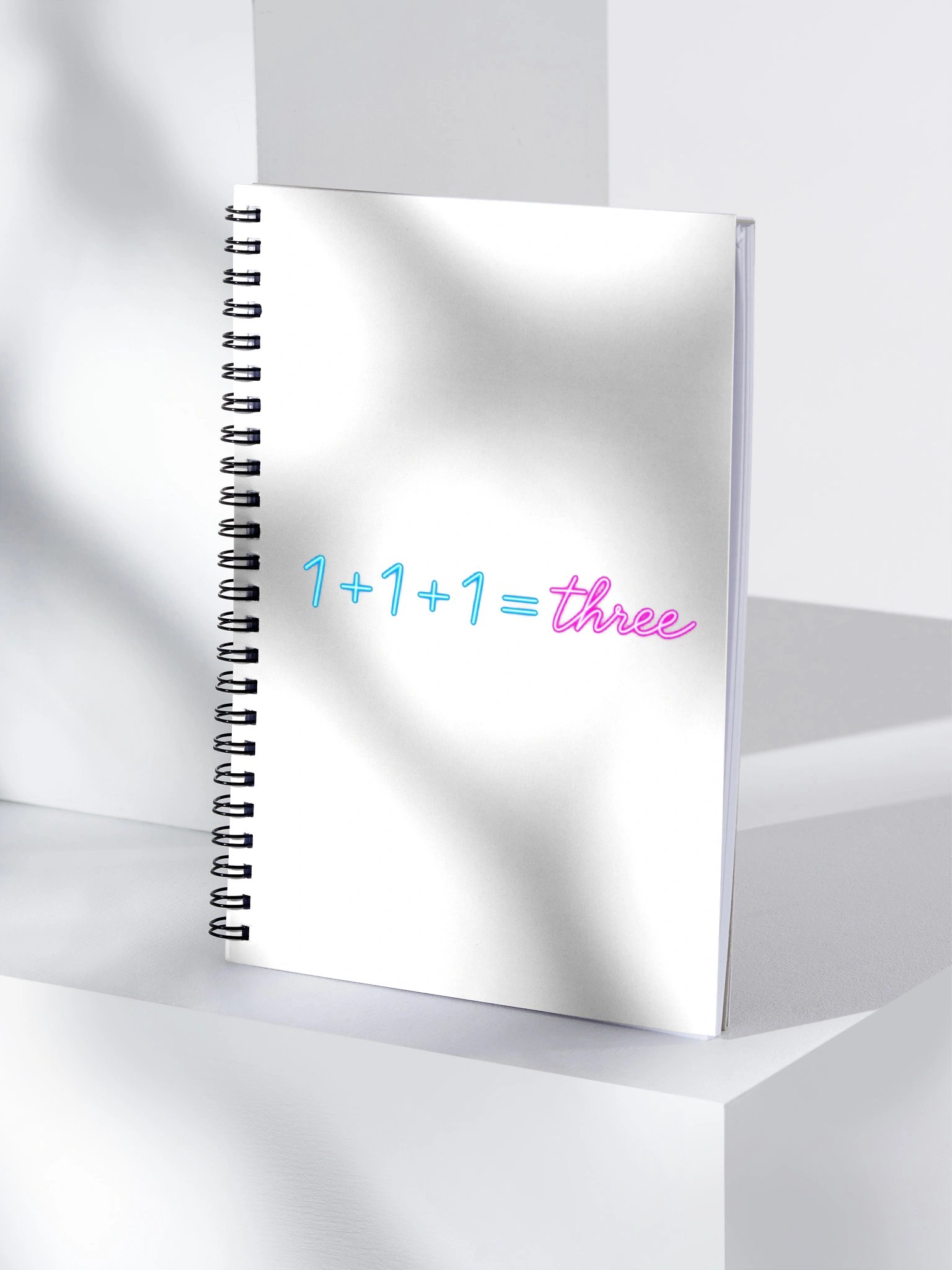 “1 + 1 + 1 = Three” Neon Notepad product image (4)