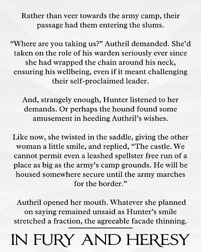 Week 11's snippet from the prologue of my m/m romantic fantasy wip, In Fury and Heresy.

#queerbooks #mmromance #queerfantasy...