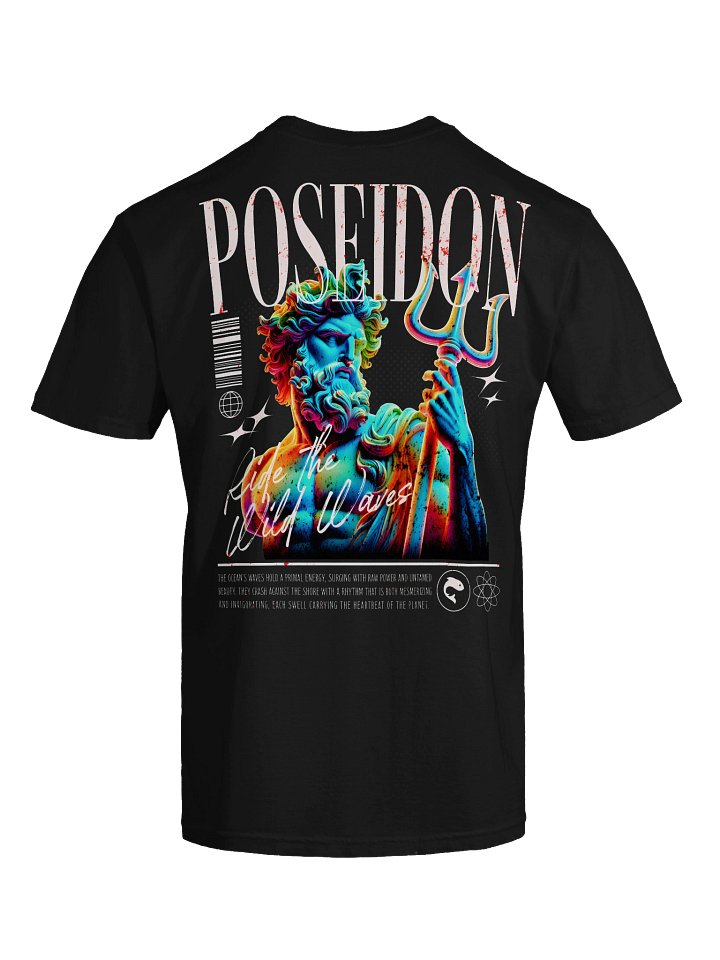 Poseidon Greek God Streetwear T-Shirt – Vaporwave Synthwave Aesthetic Graphic Tee product image (2)