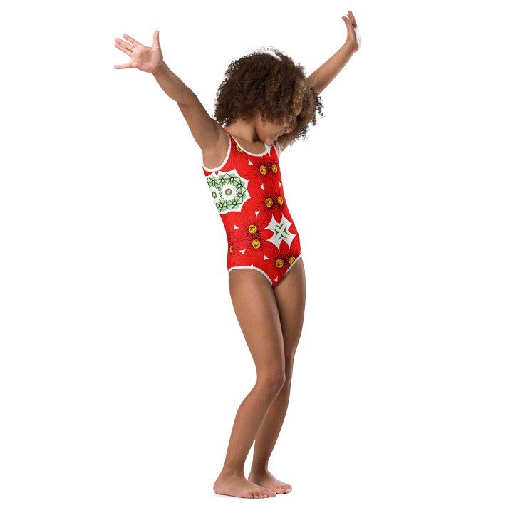 Vibrant Floral Symphony Kids Swimsuit product image (1)
