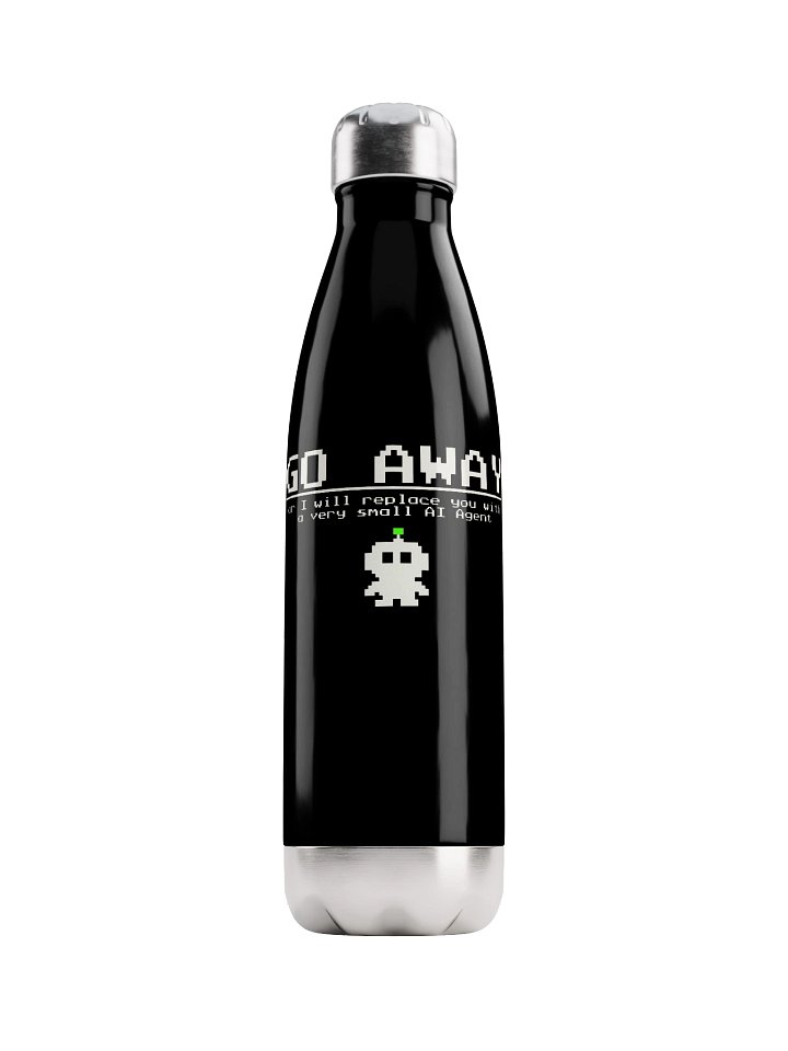 GO AWAY - Minimalist Tech Culture Stainless Steel Water Bottle product image (1)