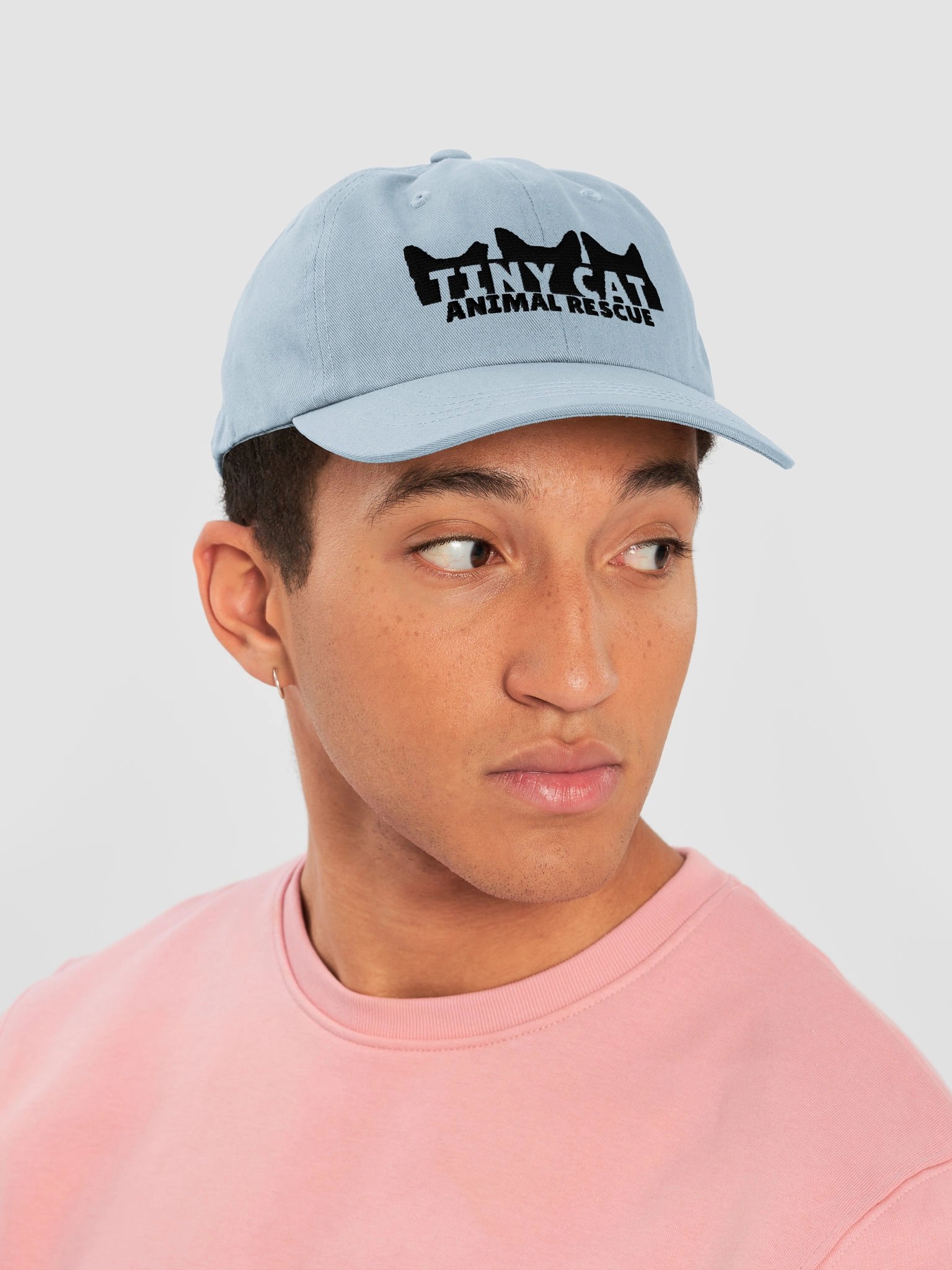 Tiny Cat Embroidered Hat (Black Logo) product image (6)