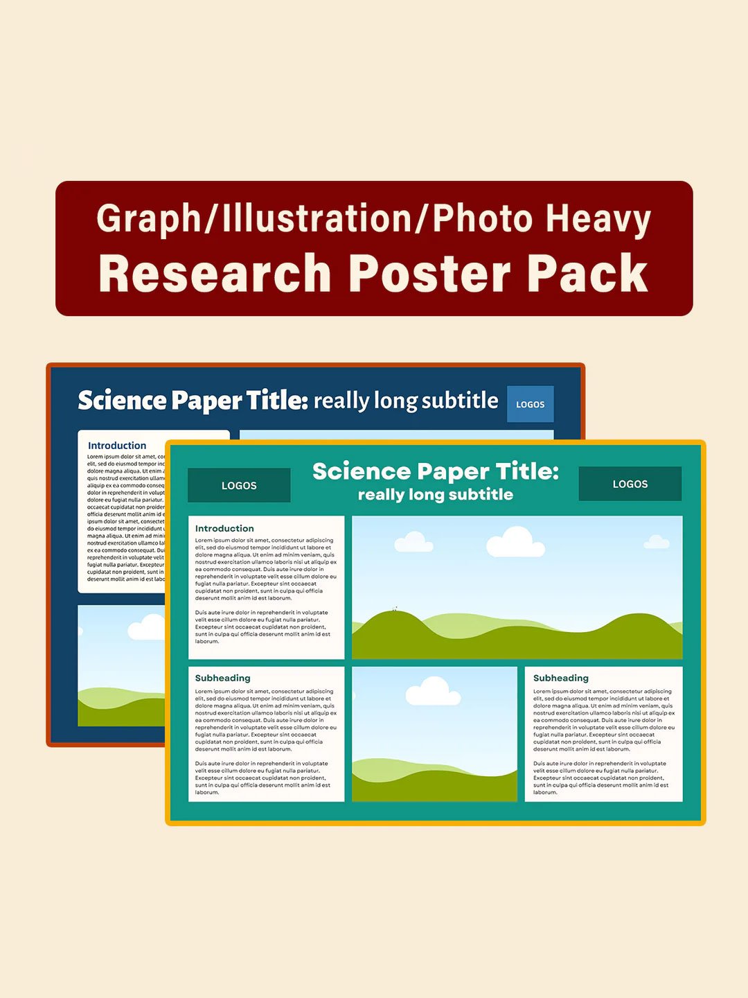 Scientific Research Poster PowerPoint Templates - Graph/Photograph Focus Design Pack product image (1)