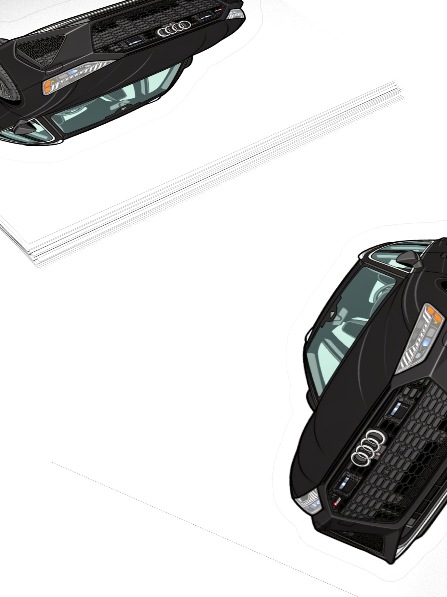 Black Audi RS6 Avant Sticker (Retro, Sketch, Silhouette) product image (12)