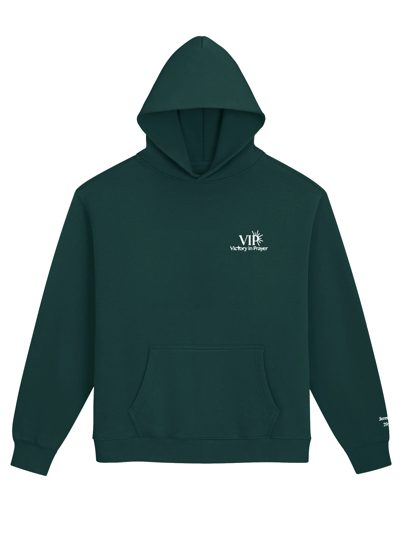 Embroidered Unisex VIP Hoodie with Jeremiah 29:11 on sleeve product image (1)