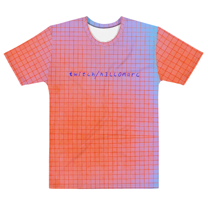 twitch/h3llomarc red/blueish squared Crew Neck T-Shirt product image (2)