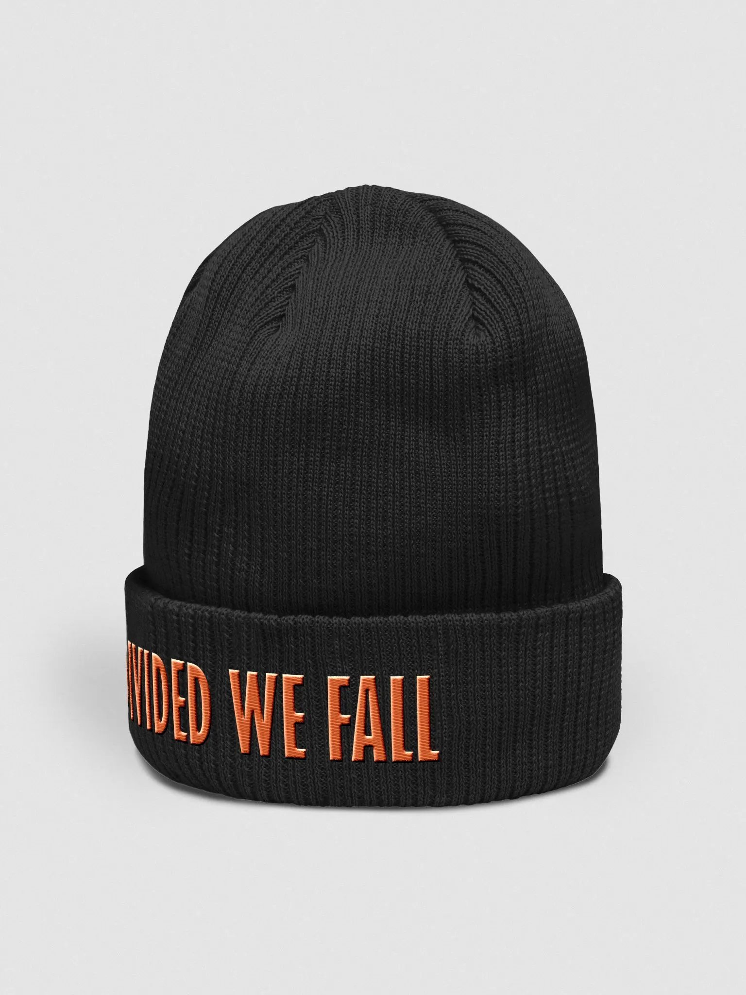 Divided We Fall - Orange - Beechfield Organic Ribbed Beanie product image (2)