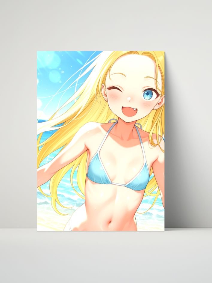 Metal Print - Sera the Blonde Beach Smile - 8x10 product image (1)