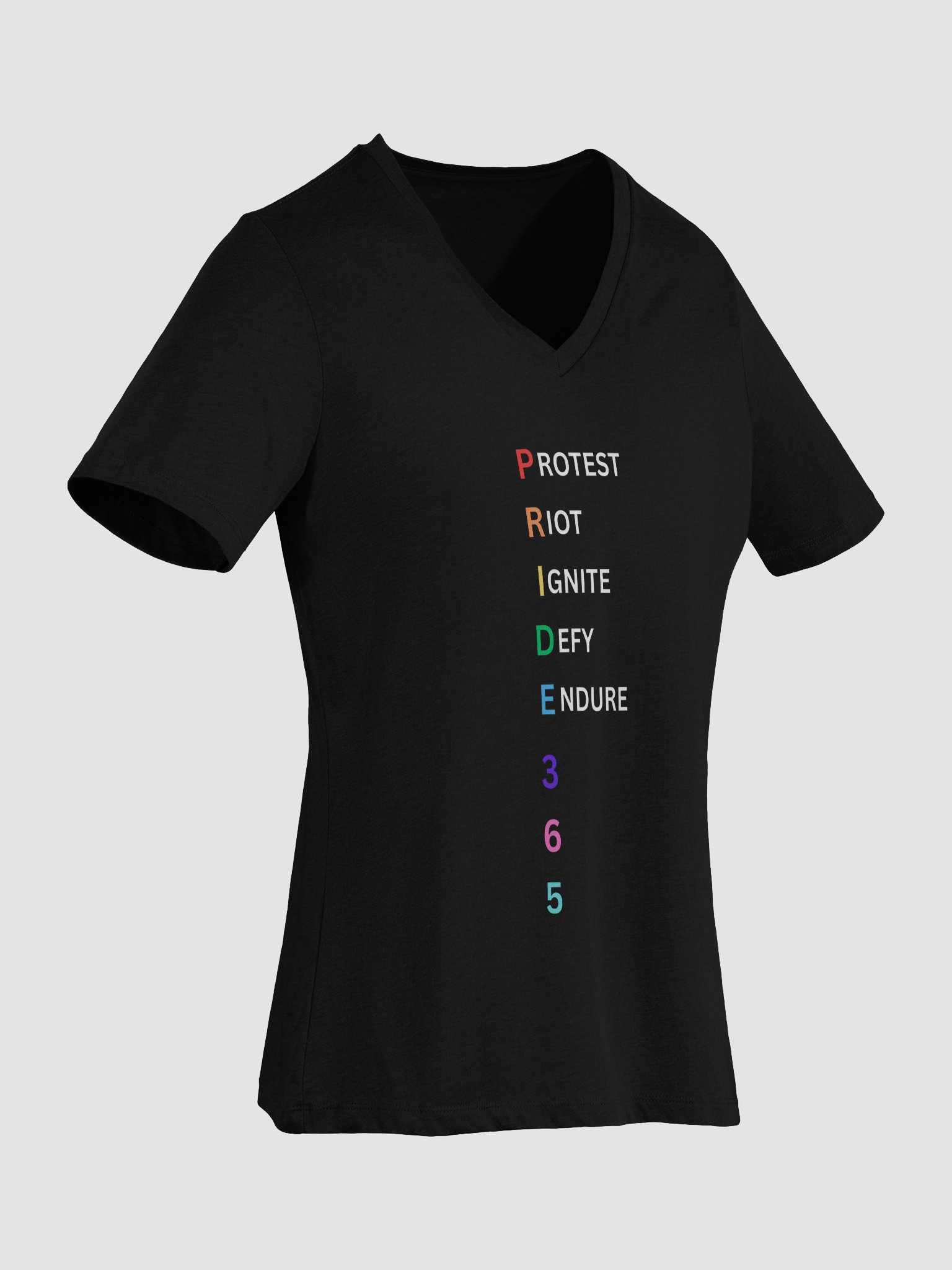 Pride 365 (protest, riot, ignite, endure) Relaxed V-Neck Tee product image (14)