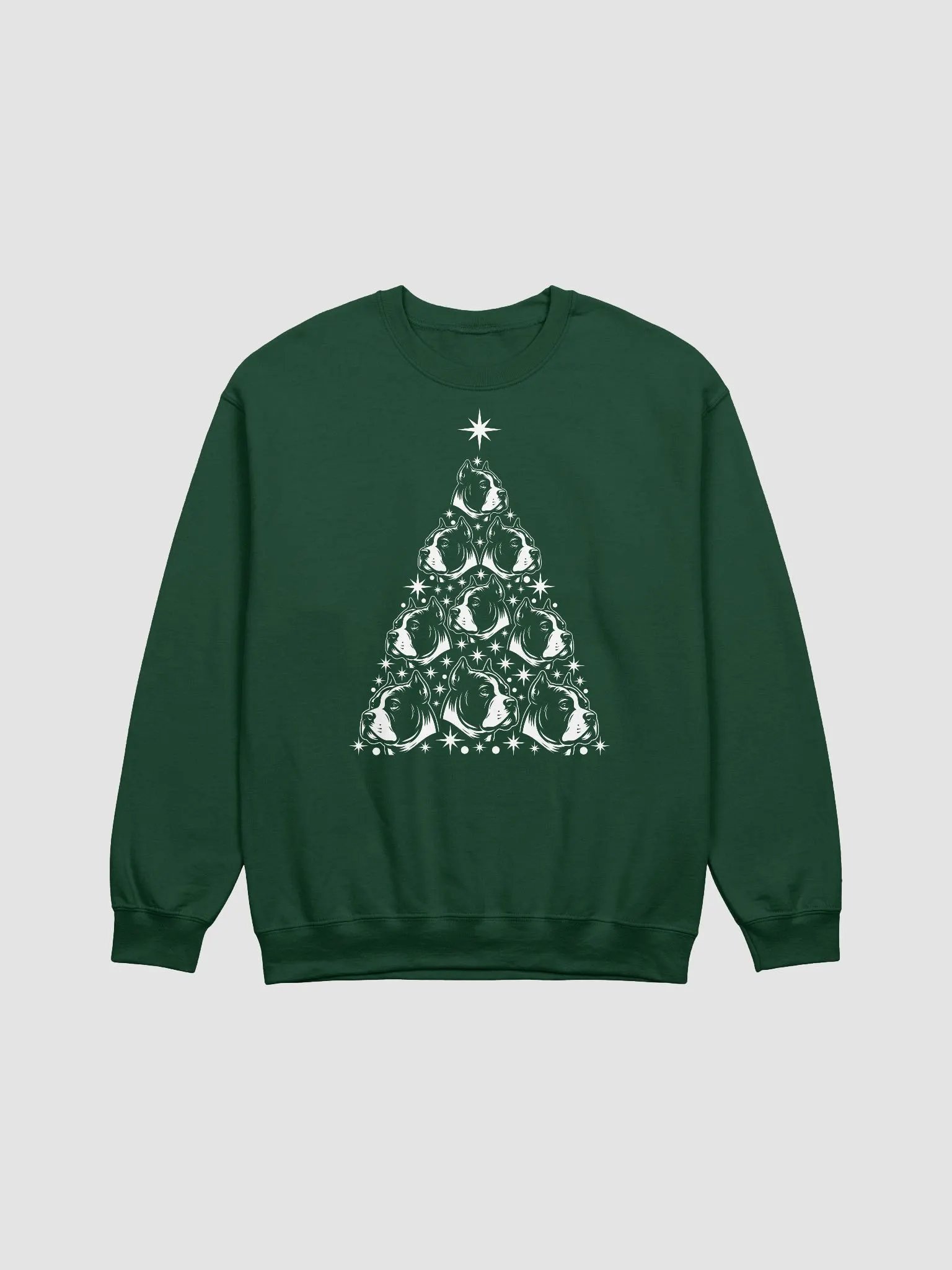 American Staffordshire Terrier(Cropped Ears) Christmas Tree Sweatshirt Design for Staffy Paw-rents product image (13)