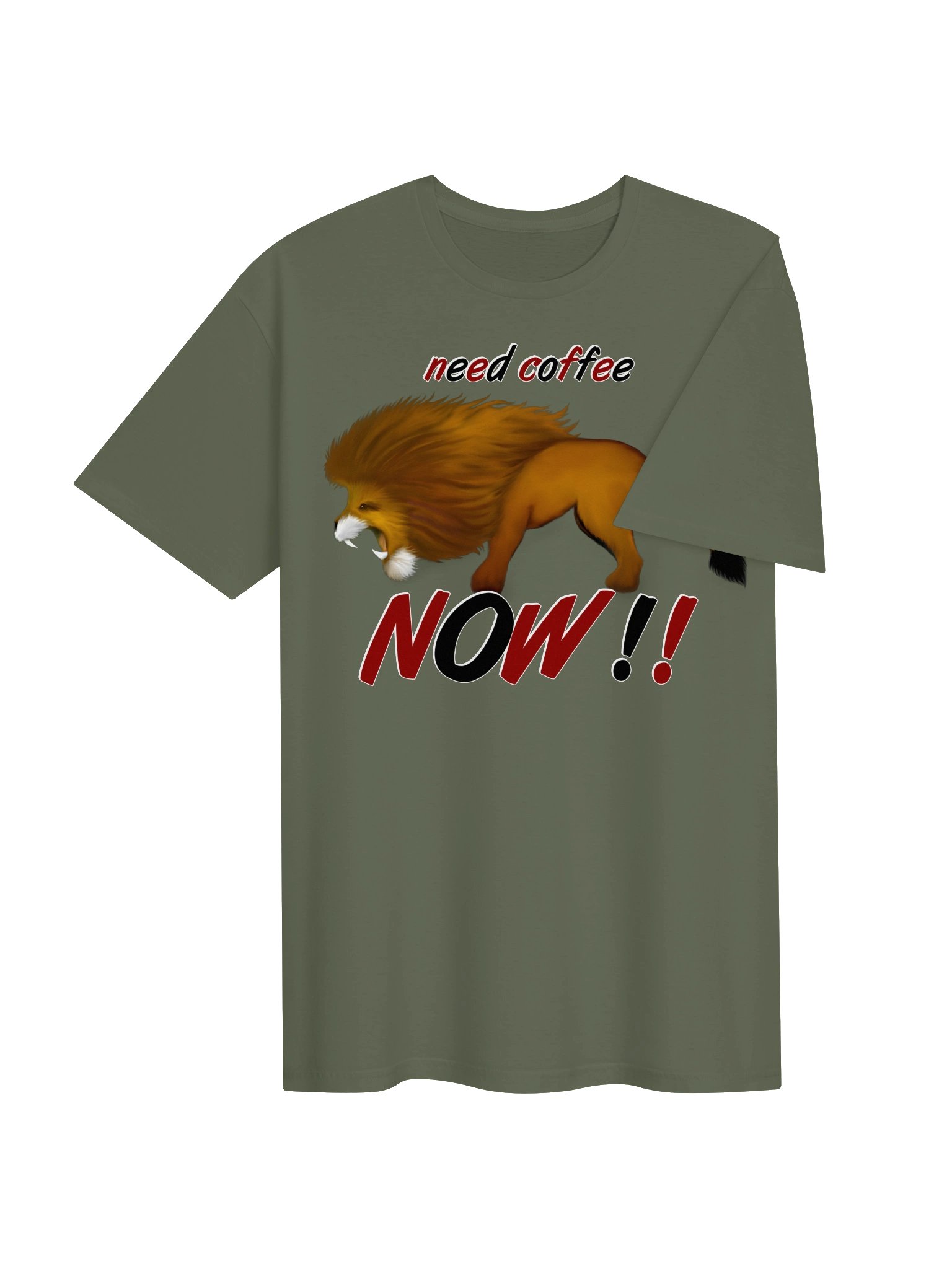 Lion "Need Coffee NOW" T-Shirt. Unisex Gildan Softstyle T-Shirt product image (3)